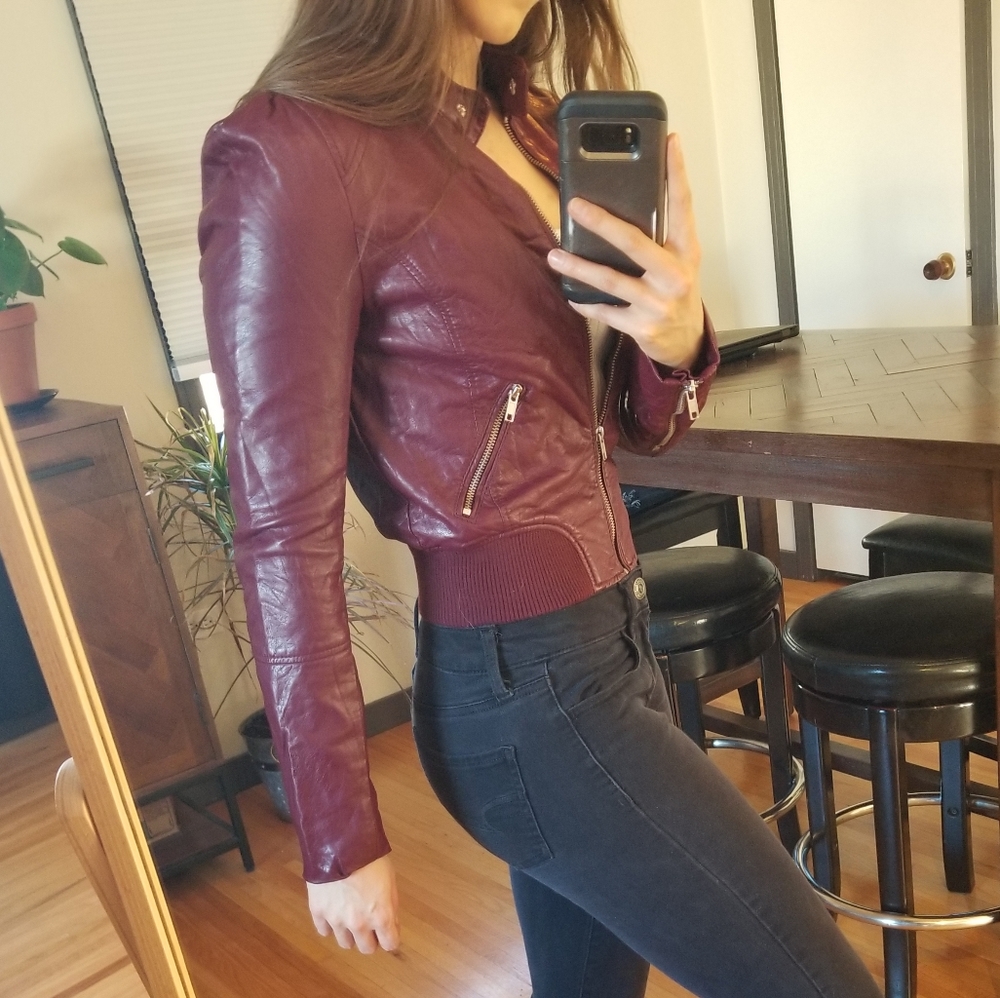Burgundy Leather Jacket